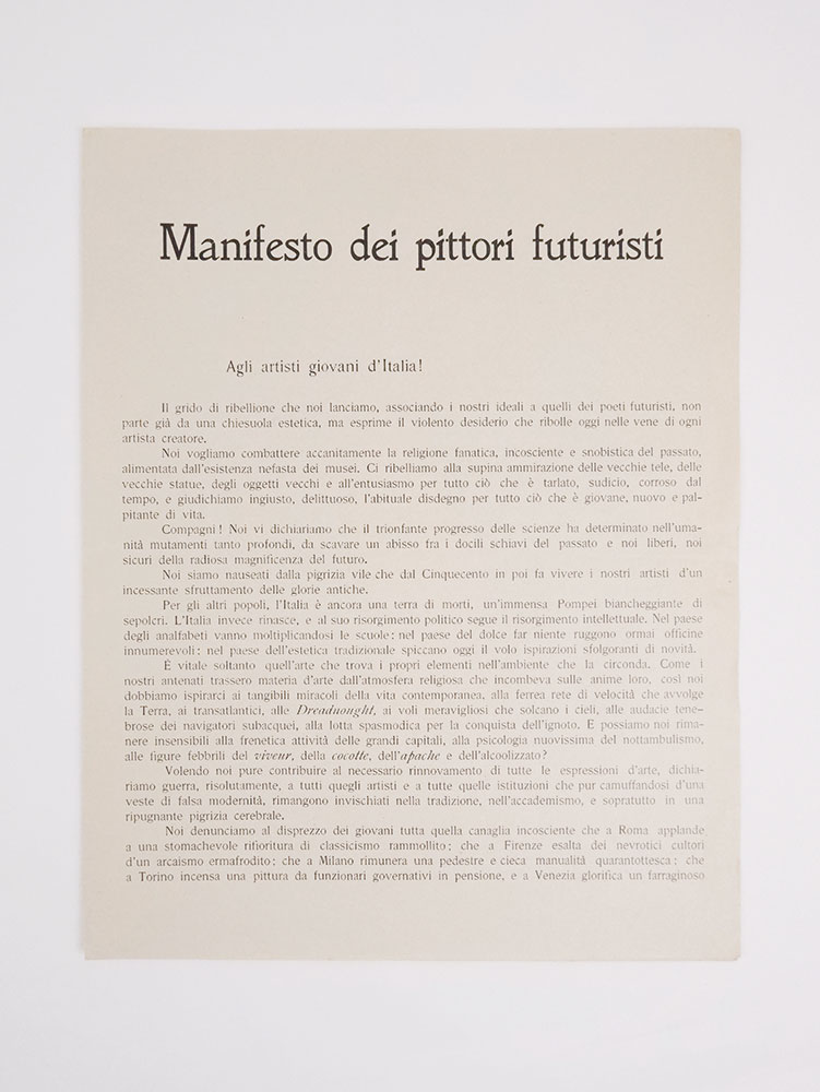 manifesto dei pittori futuristi